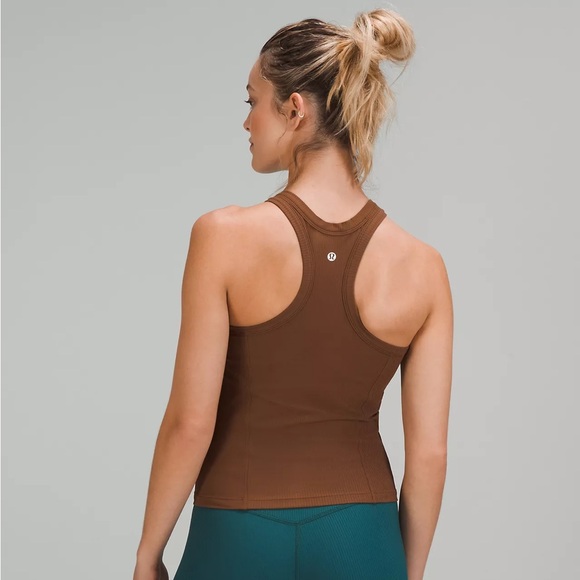 Lululemon Ribbed Nulu Racerback Yoga Tank Top Roasted Brown - Picture 2 of 6